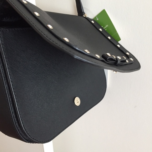Kate Spade Black Leather Jeweled Laurel Way X-body - Picture 4 of 5